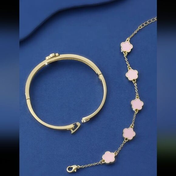 5 Leaf Clover Bracelet & Bangle - Picture 2 of 2